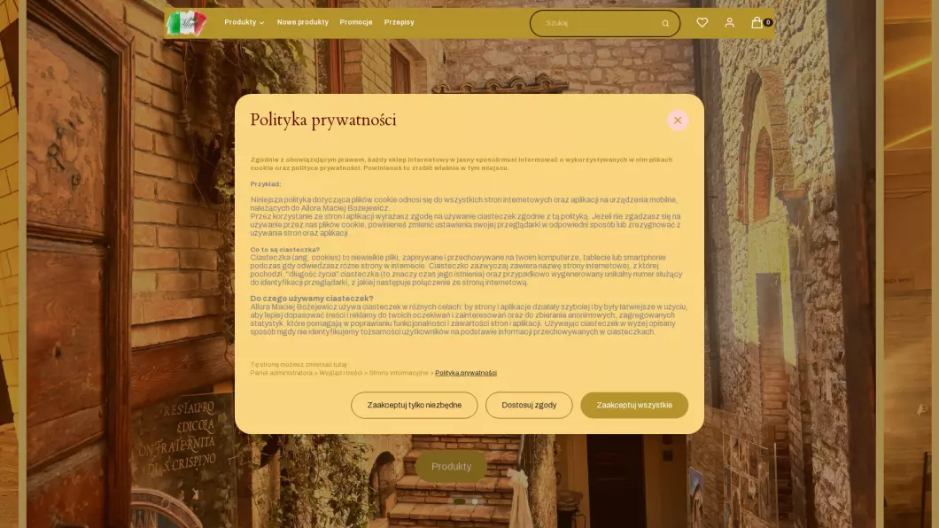 sklep z włoskimi produktami | Allora